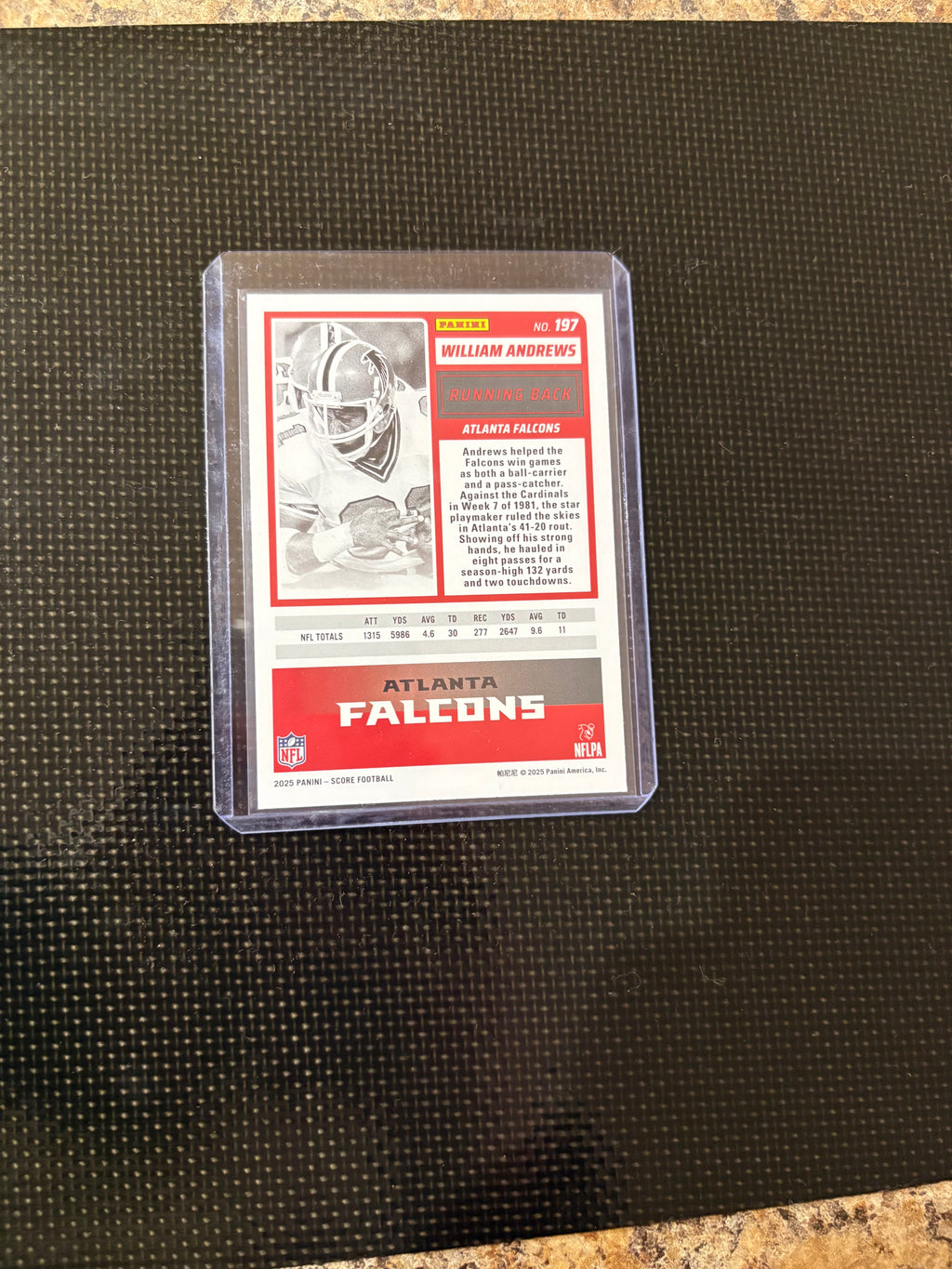 Panini Score card