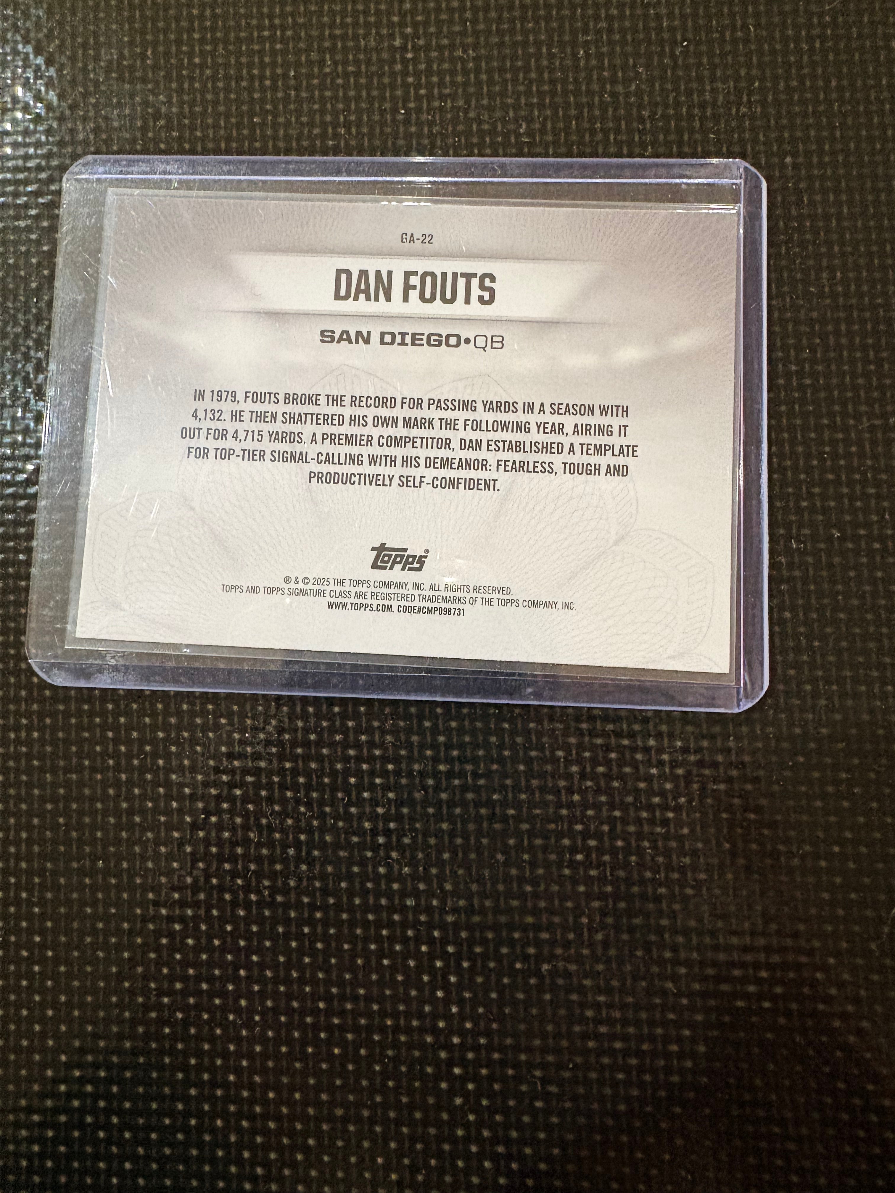Topps signature card
