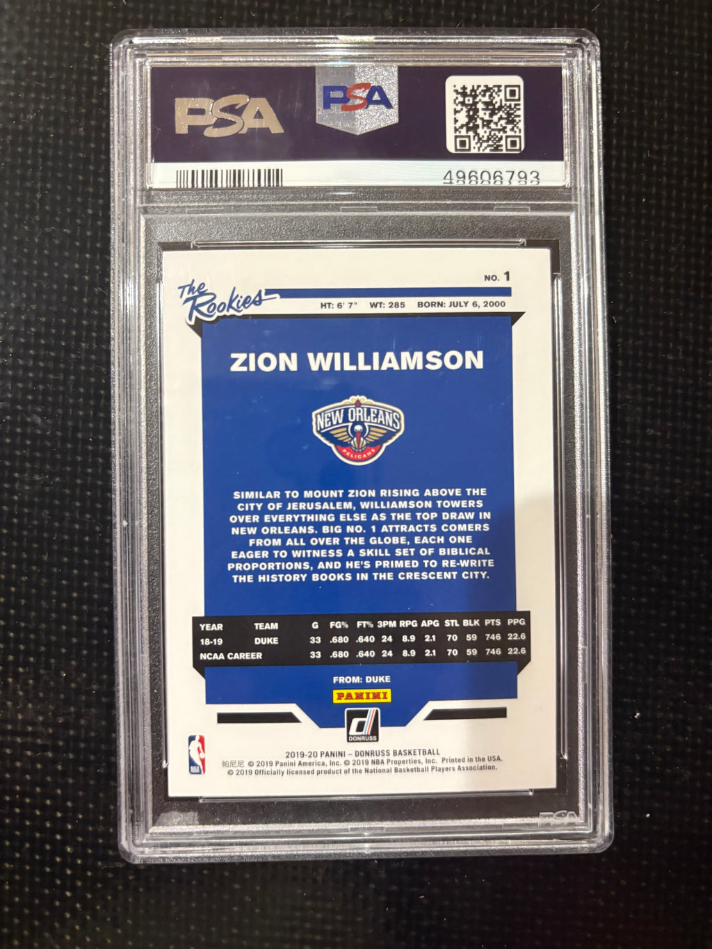 Panini Donruss PSA Slab